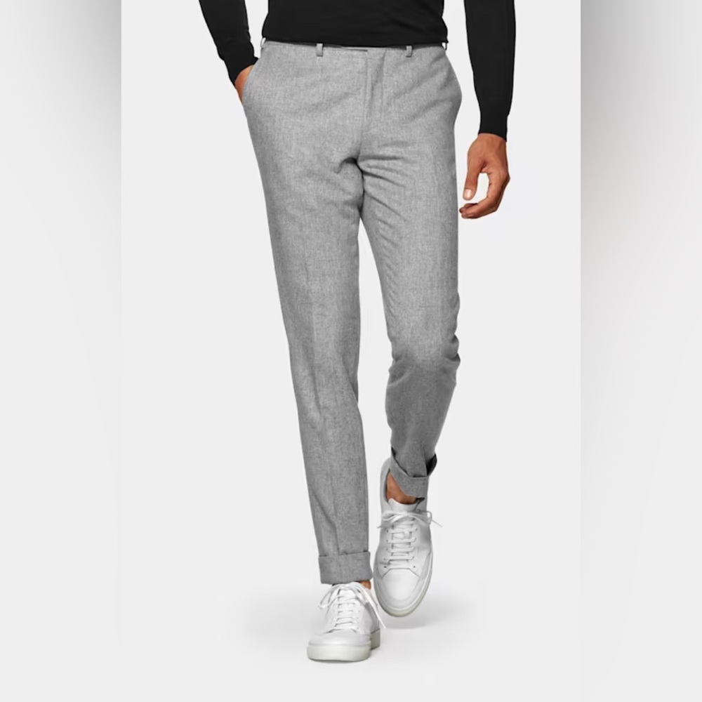 NWT Suitsupply Suit Supply Light Gray Wool Flannel Soho Pants Trousers